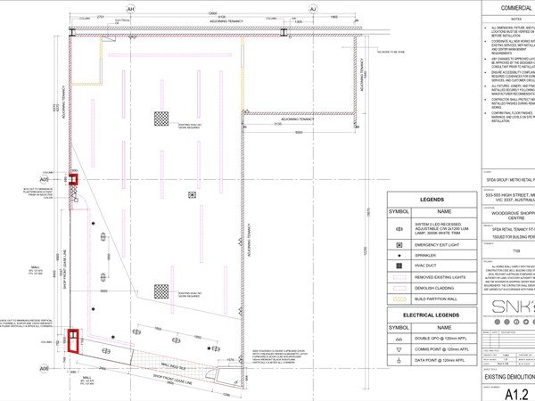 Retail Development fit-out plan sheet